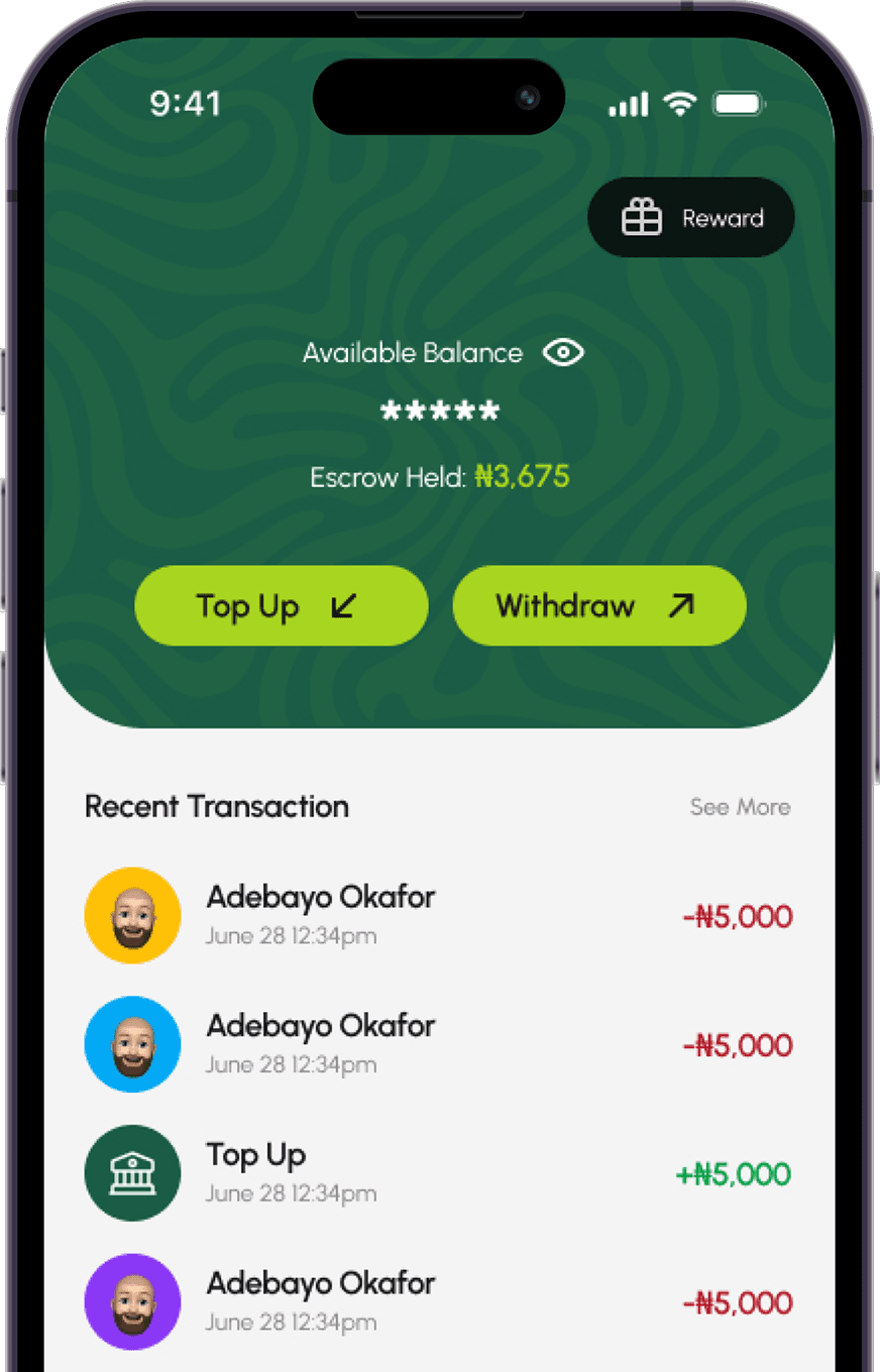 ToviaHive Secure Payments App Screen